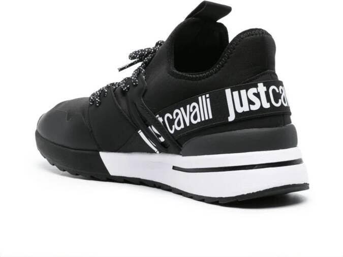 Just Cavalli logo-print panelled sneakers Black