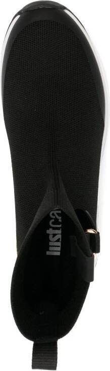 Just Cavalli logo-print sock-ankle sneakers Black