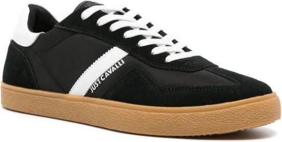 Just Cavalli logo-print suede sneakers Black