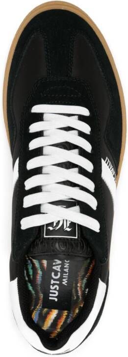 Just Cavalli logo-print suede sneakers Black