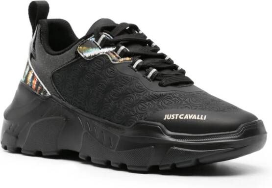 Just Cavalli monogram panelled chunky sneakers Black