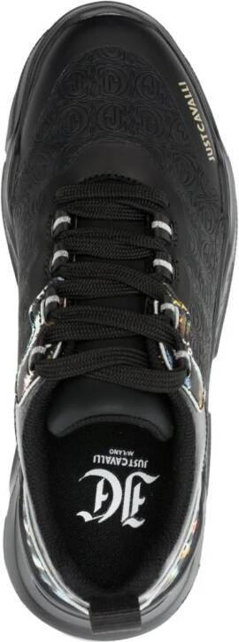 Just Cavalli monogram panelled chunky sneakers Black
