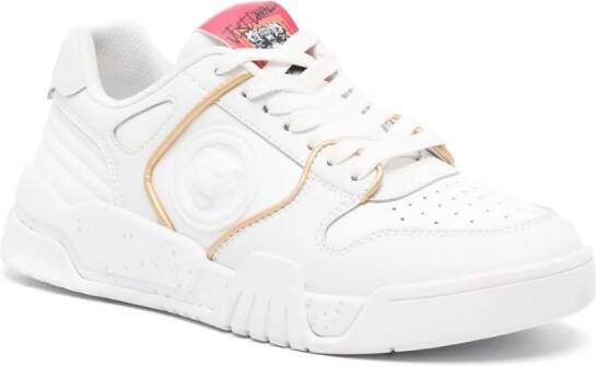 Just Cavalli Tiger Head-motif leather sneakers White