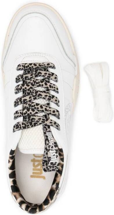 Just Cavalli Tiger Head-motif low-top sneakers White