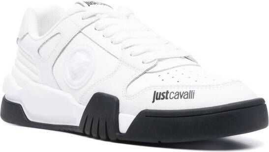 Just Cavalli tiger-plaque low-top sneakers White