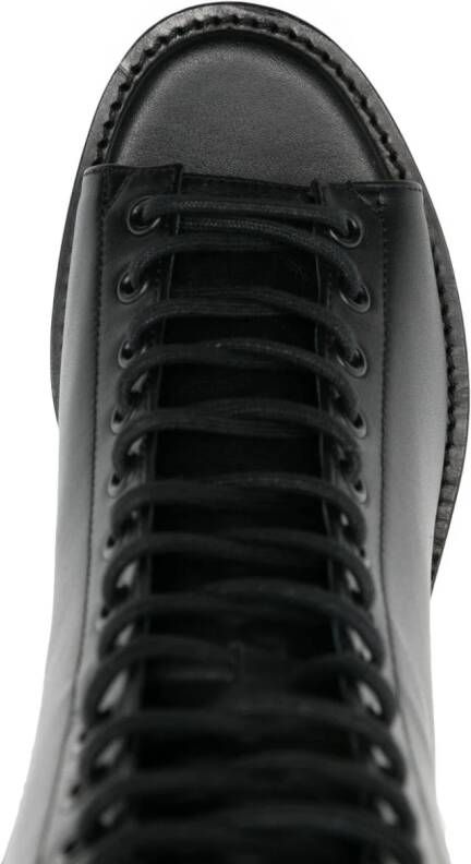 Juun.J 80mm open-toe leather boots Black