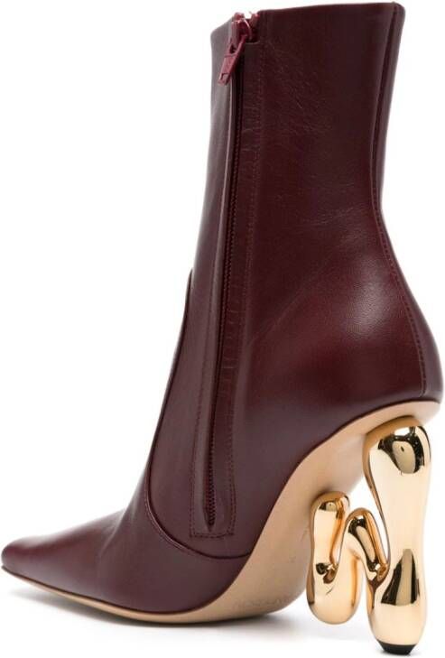 JW Anderson 105mm sculpted-heel leather boots Red