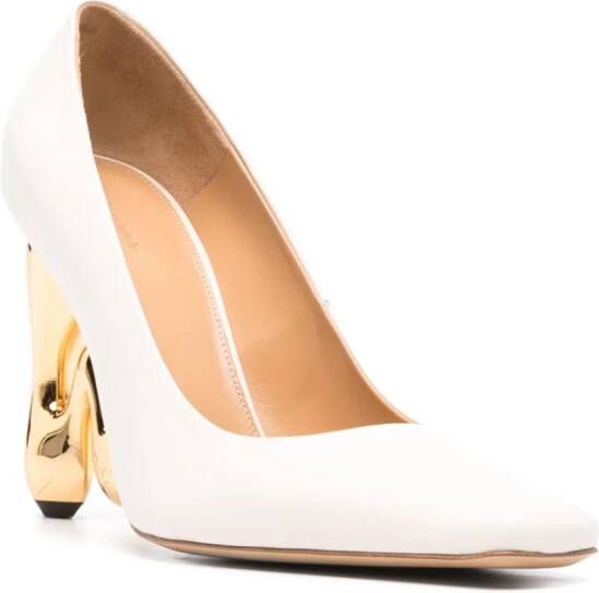 JW Anderson 105mm sculpted-heel leather pumps White