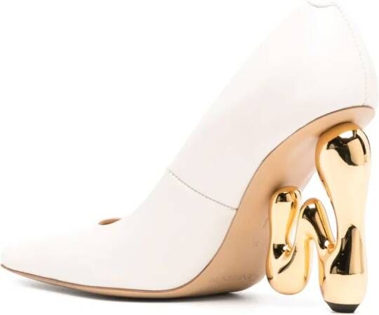 JW Anderson 105mm sculpted-heel leather pumps White