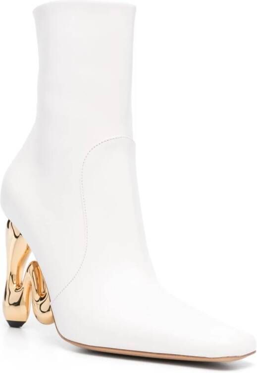 JW Anderson 120mm sculpted-heel leather boots White