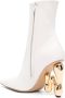 JW Anderson 120mm sculpted-heel leather boots White - Thumbnail 3