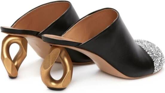 JW Anderson 75mm Chain crystal-embellished leather mules Black