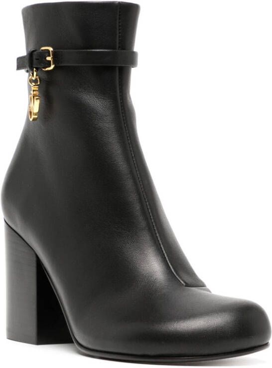 JW Anderson 80mm logo-charm leather boots Black