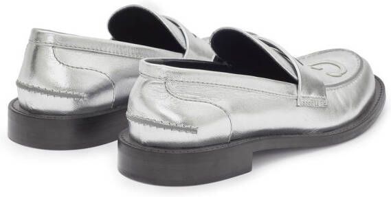 JW Anderson Anchor logo-embroidered loafers Silver