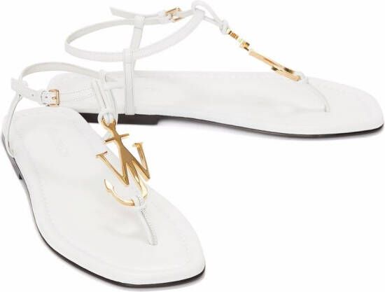 JW Anderson Anchor-logo flat sandals White