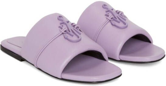 JW Anderson Anchor-logo slide sandals Purple