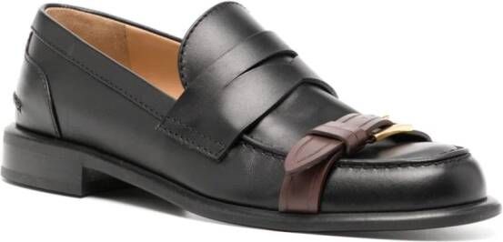 JW Anderson Animated buckle-detail leather loafers Black