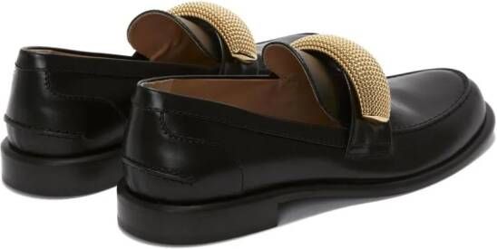 JW Anderson appliqué-detail leather loafers Black