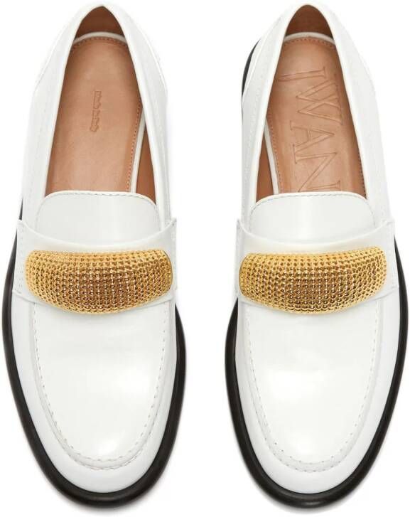 JW Anderson appliqué-detail leather loafers White