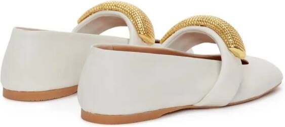 JW Anderson Bubble leather ballerina shoes White