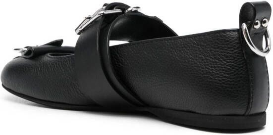 JW Anderson buckle-detail leather ballerina shoes Black