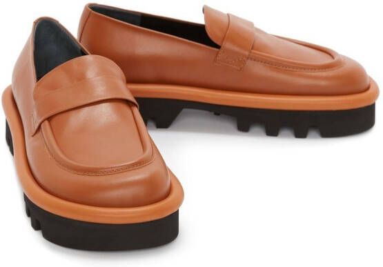 JW Anderson Bumper-Tube leather chunky loafers Brown