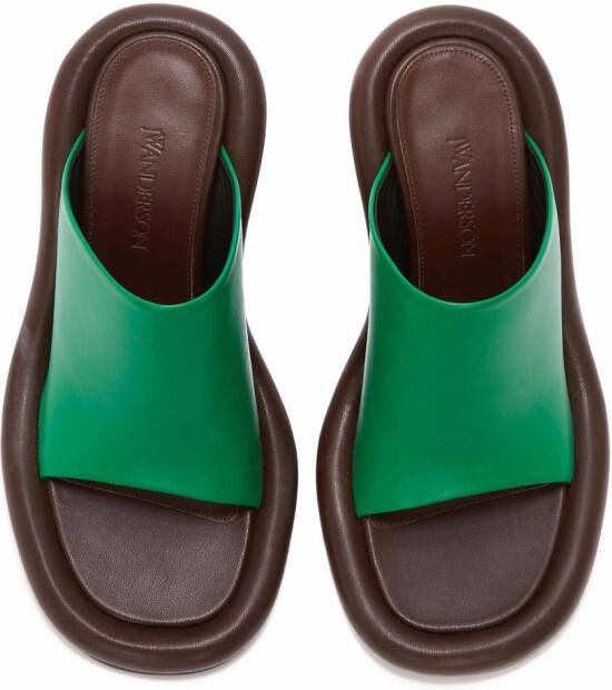 JW Anderson Bumper-Tube leather mules Green