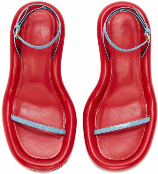 JW Anderson Bumper-Tube leather strappy sandals Blue
