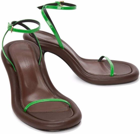JW Anderson Bumper-Tube leather strappy sandals Green