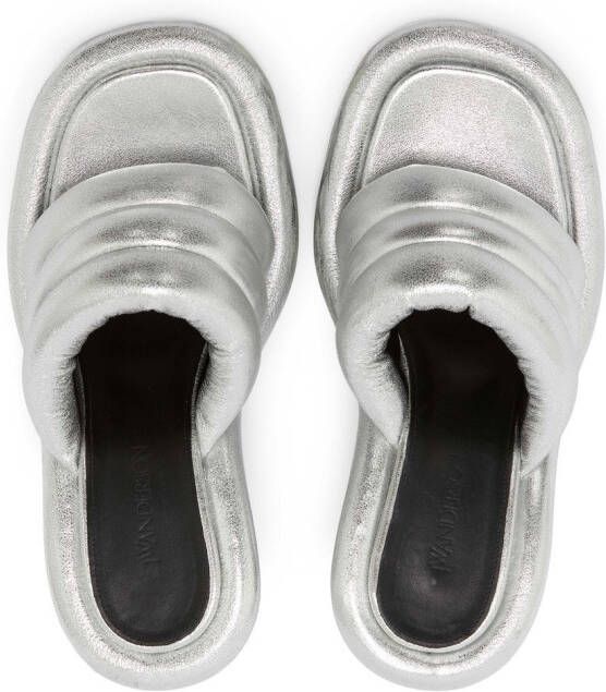 JW Anderson Bumper Tube padded sandals Silver