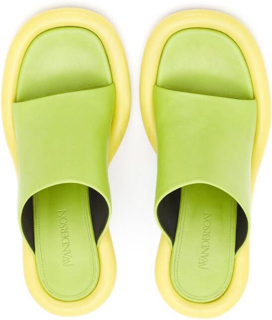 JW Anderson Bumper-Tuve leather mules Green