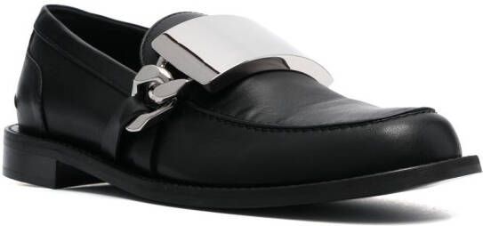JW Anderson chain-detail leather loafers Black