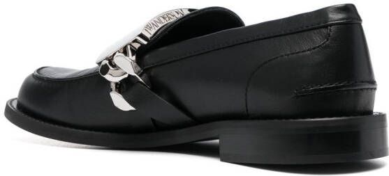 JW Anderson chain-detail leather loafers Black