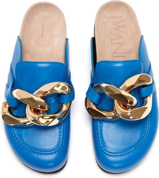 JW Anderson chain-detail leather loafers Blue