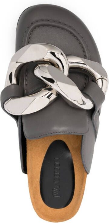 JW Anderson chain-detail leather loafers Grey