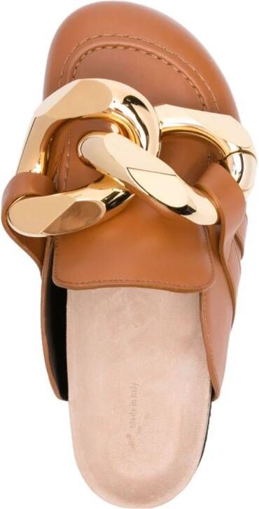 JW Anderson chain-detail leather mules Brown