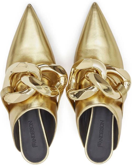 JW Anderson chain-detail leather mules Gold
