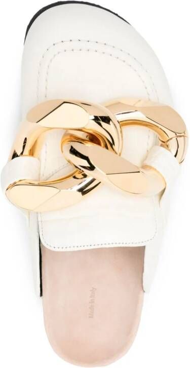 JW Anderson chain-detail leather mules White