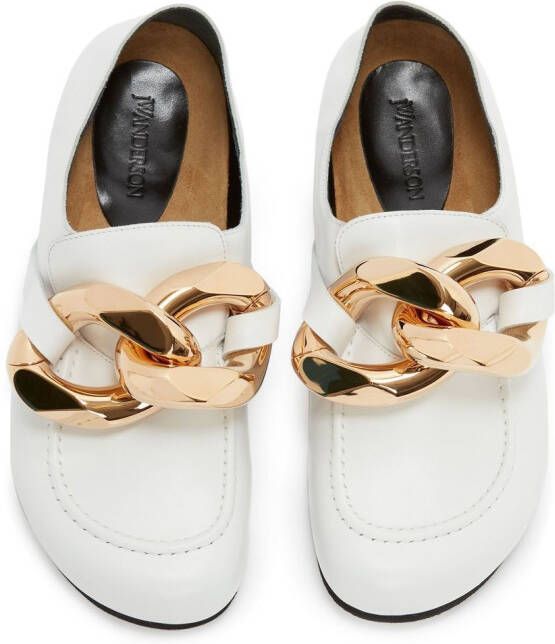 JW Anderson chain-embellished flat loafers White