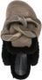JW Anderson chain-embellished shearling-trim loafer mules Green - Thumbnail 4
