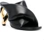 JW Anderson Chain Heel 95mm leather mules Black - Thumbnail 2