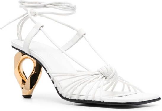 JW Anderson chain-heel leather 75mm sandals White