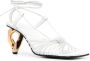 JW Anderson chain-heel leather 75mm sandals White - Thumbnail 2