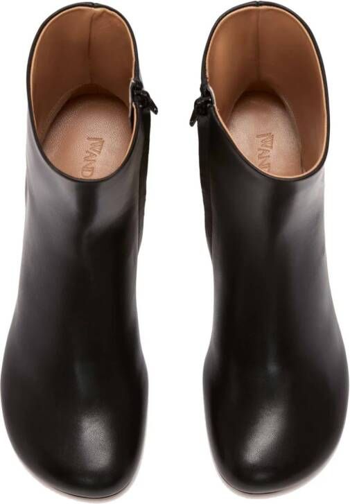 JW Anderson Chain-heel leather ankle boots Black
