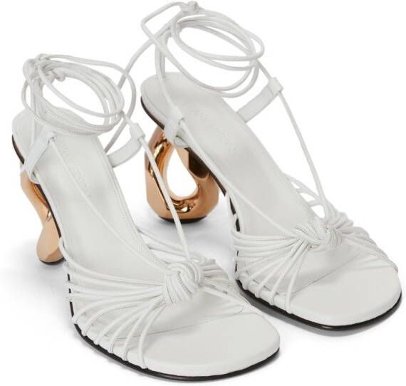 JW Anderson chain-heel leather sandals White