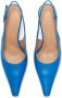 JW Anderson Chain-heel slingback leather sandals Blue - Thumbnail 4