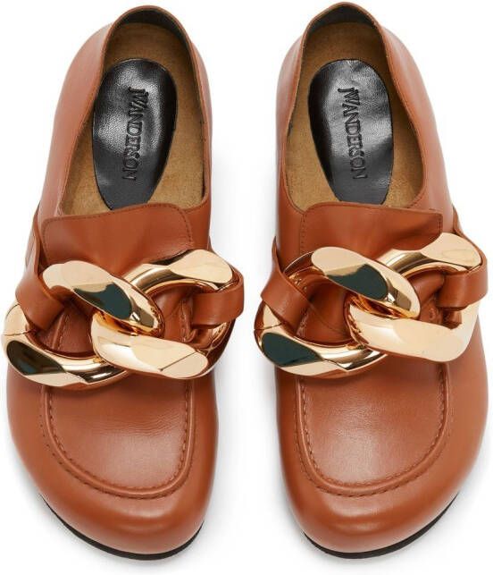 JW Anderson Chain leather loafers Brown