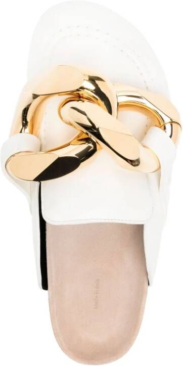 JW Anderson Chain leather mules White