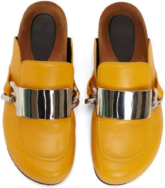 JW Anderson Chain leather mules Yellow