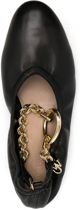 JW Anderson chain-link detail ballerina shoes Black